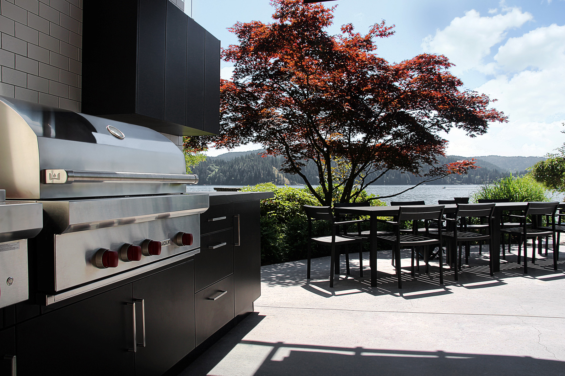 black outdoor kitchen