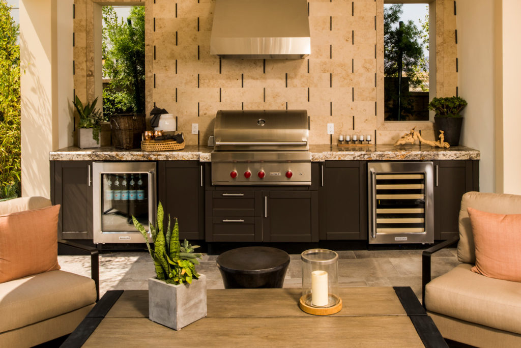brown outdoor kitchen
